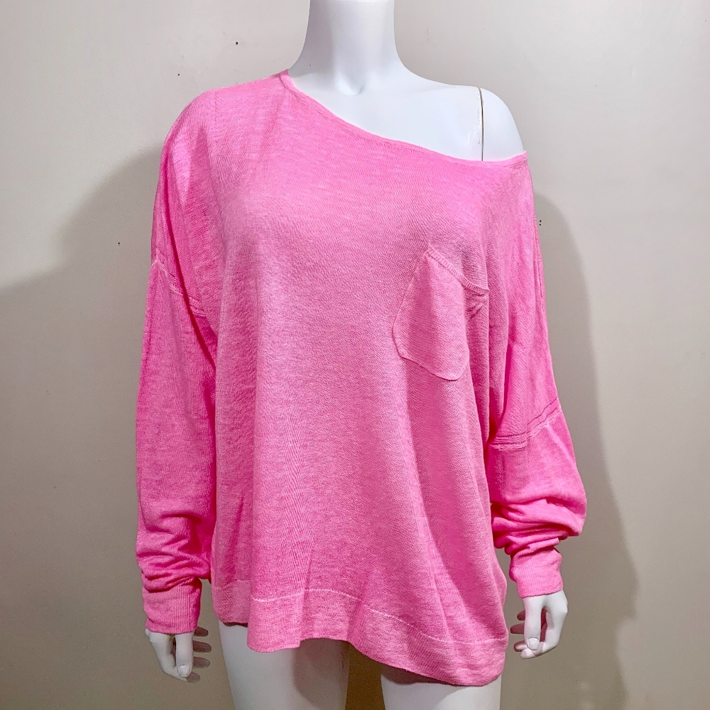 J.Crew Cool-Dyed Linen Pocket Crewneck Sweater